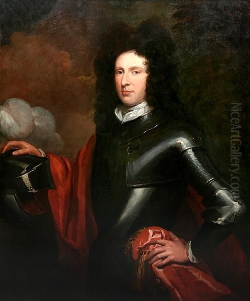 Portrait Of A Gentleman Wearing Armour And Red Robe - view 1