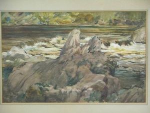 River View With Distant Angler by William Grant Murray