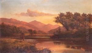 Tranquil River Landscape, Probably Northwales