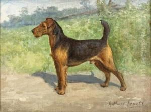 A Welsh Terrier In A Landscape by Gustav Muss-Arnolt