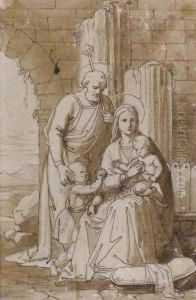 Sacra Famiglia Con San Giovannino by Luigi Mussini