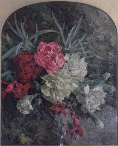 Still Life Of Carnations And Fuchsias - view 1