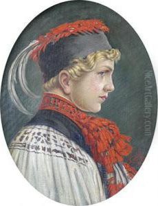 Boy In Folk Costume. by Kamil Vlasdislav Muttich
