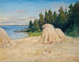 Haystacks In The Field by Elias Muukka
