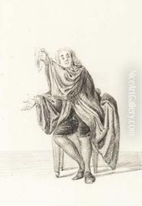 A Seated Gentleman, His Right Hand Outstretched And Holding A Handkerchief In His Left