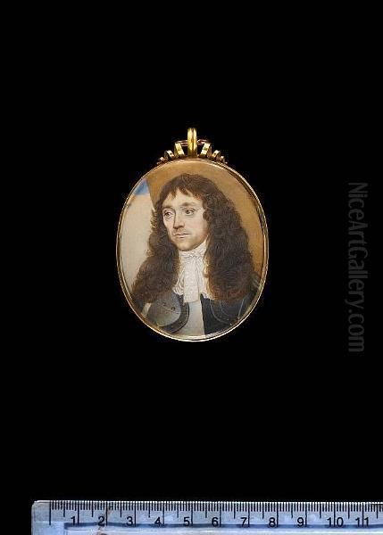 Sir William Bastard, Wearing Gilt-studded Armour And White Lace Cravat, His Hair Curled And Worn Long. - view 1
