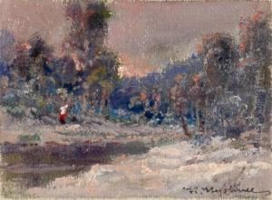 Landscape With A Figure by Frantisek Myslivec