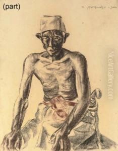 A Collection Of Works On Paper Depicting Indonesian And European Subjects by Czeslaw Mystkowski