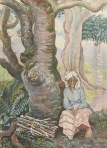 Taking A Rest From Wood Gathering by Czeslaw Mystkowski