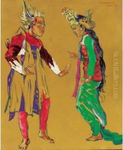 Two Dancers by Czeslaw Mystkowski