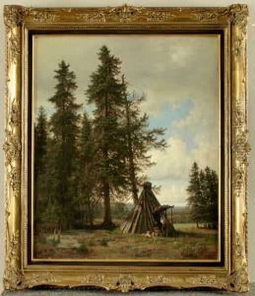 Romantische Harzlandschaft Mit Kohlerhutte Unter Hohenfichten - view 1