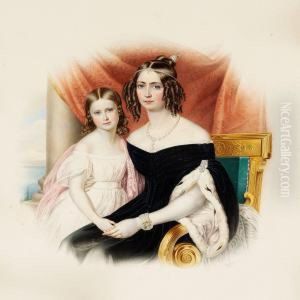 Portrait Of Empress Amelie-auguste-eugenie-napoleone by Franz Xaver Nachtmann