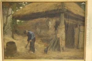 Boer Bij De Schuur by Frederik Nachtweh