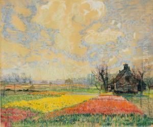 Bluhende Tulpenfelder