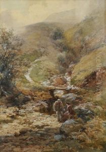 Figures By Mountain Stream by Paul Jacob Naftel
