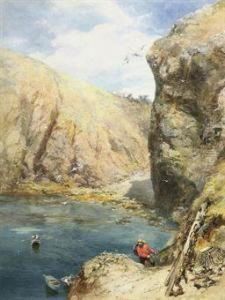The Landing Place At Havre Gosselin, Sark by Paul Jacob Naftel