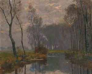Autumn Mist In An Au Landscape by Wilhelm Nagel