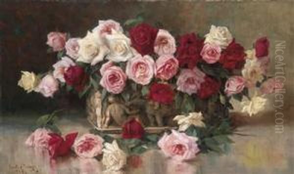 Largedecorative Still Life With Roses - view 1