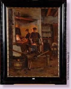 Les Forgerons Au Travail by Erno Nagy