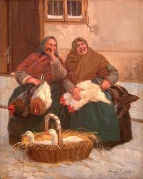 Ungarische Magdfrauen Mit Huhnern Und Enten - view 1