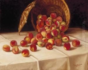 Still Life Of Peaches by Erno Nagy
