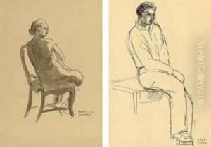 Portrait Of A Seated Girl by Vilmos Nagy
