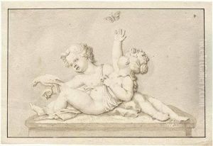 Zwei Putti by Johann August Ii Nahl