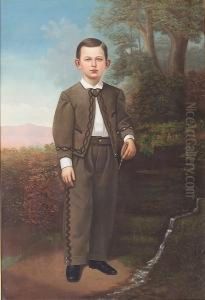 A Portrait Of A Young Boy Wearing A Mexican Riding Outfit, Circa 1850 by Charles Christian Nahl