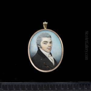 Samuel Burgess, Wearing Black Coat With Velvet Collar And Tied White Cravat, His Hair Powdered. by William Naish