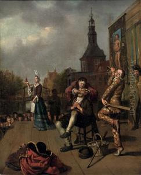 A Quack Doctor With A 'comedia Dell' Arte' Figure - view 1