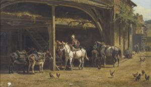 Sonnige Bauernhofszene by Willem Carel Nakken