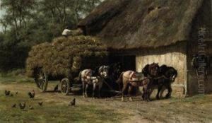 Unloading The Haycart