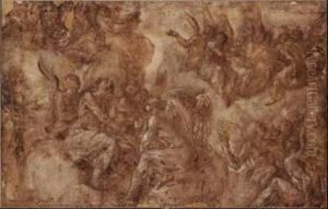 Angeli In Contemplazione by Giovan Battista Naldini