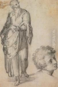 A Standing Bearded Man by Giovan Battista Naldini