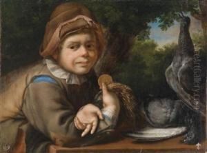A Young Poultry Vendor With A Spanish