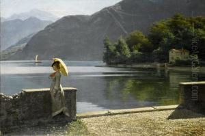A Passeggio Sul Lago by Napoleone Nani