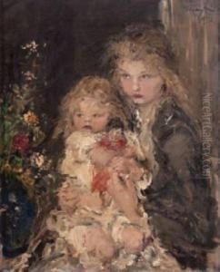 Mere Et Enfant by Aurel Naray