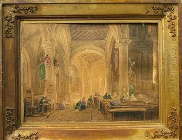 Figures In A Church Interior - view 1