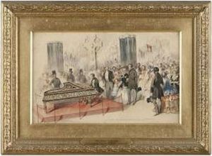 Queen Victoria And Prince Albert At The Great Exhibition by Joseph Nash