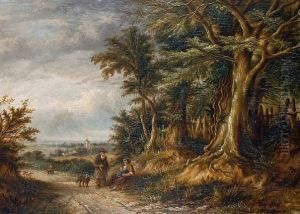 Figures On A Country Road by Charlotte Nasmyth