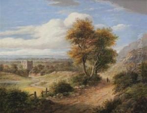 Yorkshire Landscape With Castle by James Nasmyth