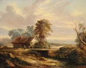 Zugeschrieben Landschaft Mit Haus Und Brucke by Jane Nasmyth