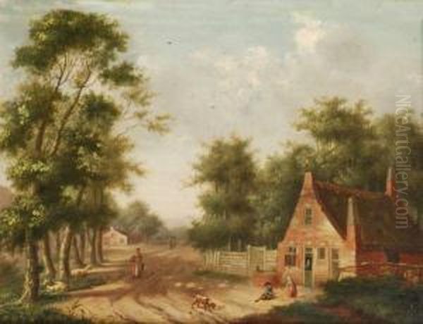 Figurespassing A Country Cottage - view 1