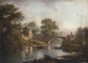 A Wooded River Landscape by Patrick, Peter Nasmyth
