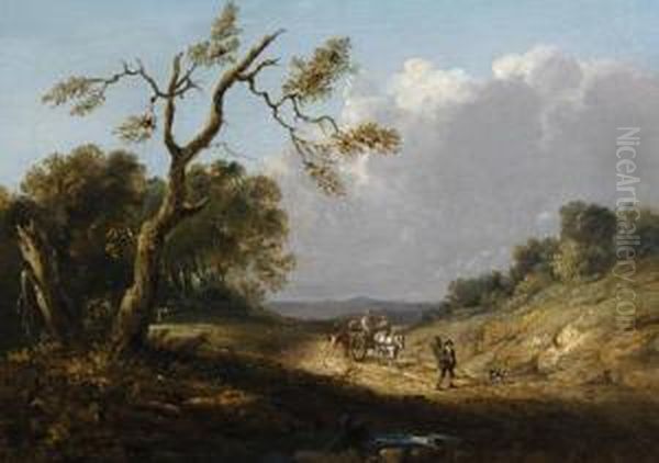 Travellers On A Woodland Path - view 1