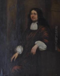 Portrait Of A Gentleman Wearing Red Robes Sitting In Achair
