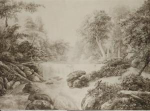 Paysage Fluvial, Deux Hommes Sur Le Bord D'un Rivage by Christoph Nathe