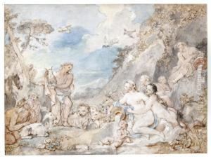 Orpheus Charming The Animals And The Nymphs by Charles Joseph Natoire