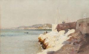 Pecheurs Sur La Corniche by Louis Nattero