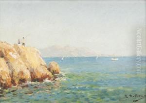 Pecheurs Sur Les Rochers by Louis Nattero